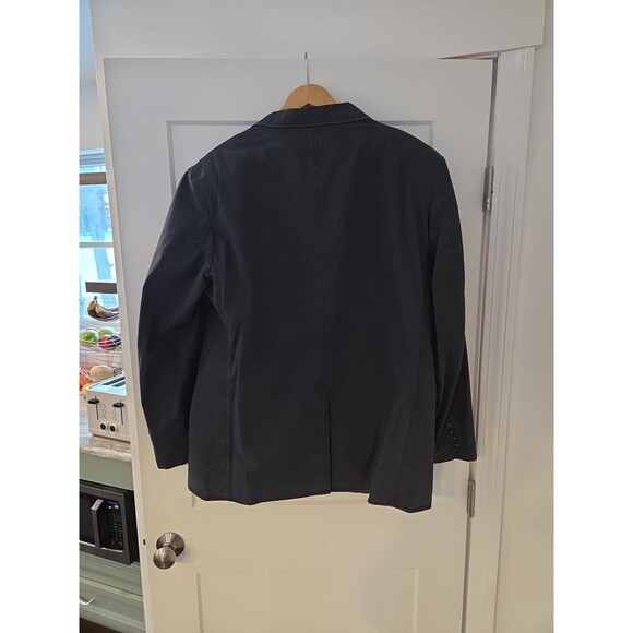 #58 LL Bean Field Blazer Mens 46R Navy 2-Button Cotton Utility Sport Coat 0KU59 - Picture 2 of 5